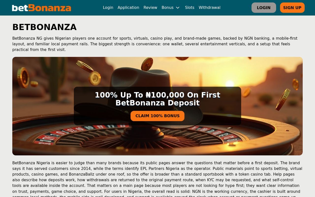 BetBonanza: BetBonanza Nigeria: Sports Betting, Casino and Welcome Bonus